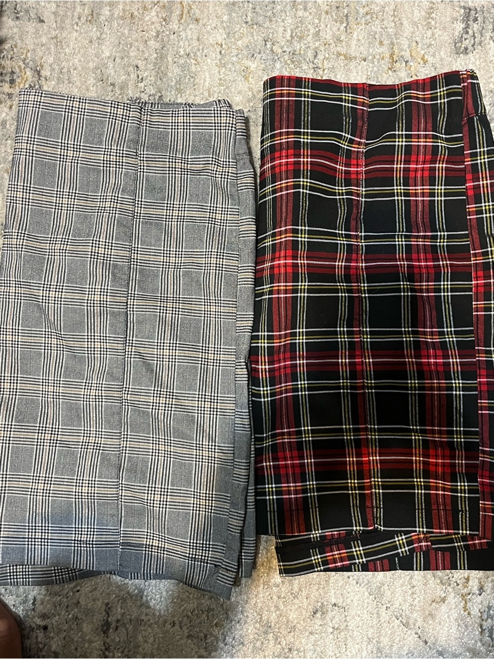 Women’s Plaid Pencil Skirts - Gray Plaid & Black/Red Plaid